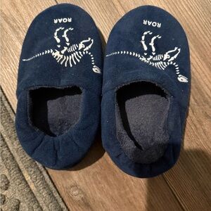 Navy Dinosaur Slippers